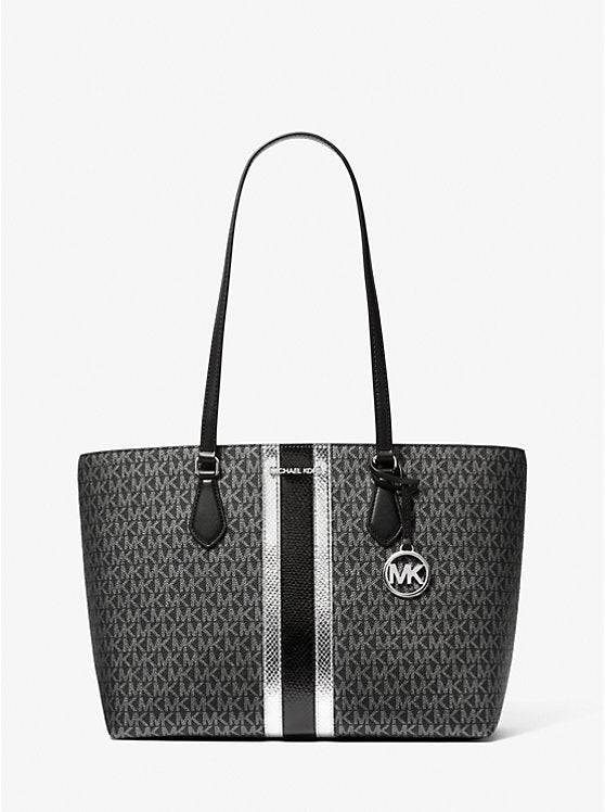 Michael Kors Sheila Large Signature Logo and Metallic Tote Bag